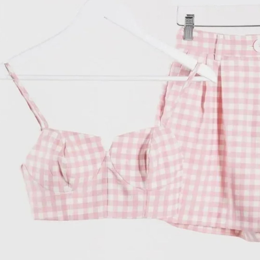 Super Cute Pink Gingham Asos Set (MSRP $98)